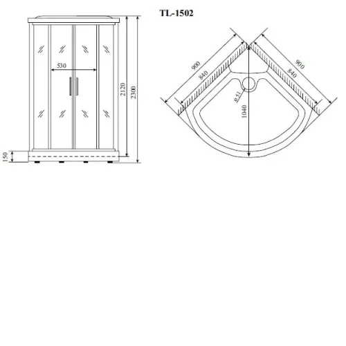 Душевая кабина TIMO Lux TL-1502