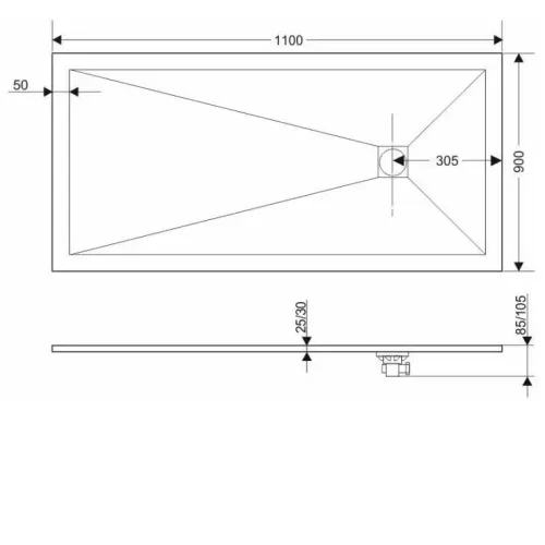 Поддон GROSSMAN GR-S190110QBR 90х110х2,5 см