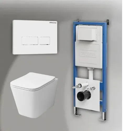 Комплект GROSSMAN инсталляция 900.K31.01.000 + клавиша смыва 700.K31.03.000.000 белый + унитаз GR-4441S