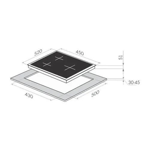 Газовая поверхность MAUNFELD mghg.43.12b_black glass (чёрное стекло)