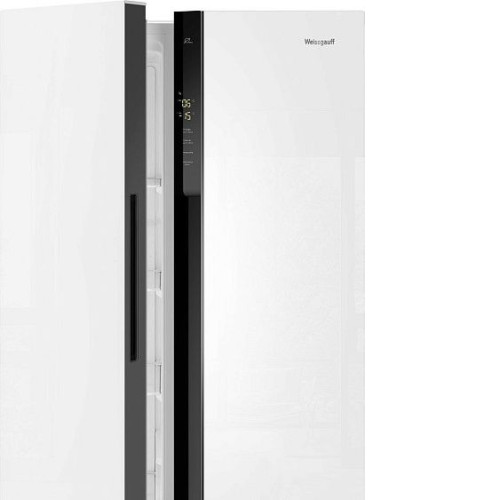 Холодильник WEISSGAUFF WSBS 500 Inverter NoFrost White Glass