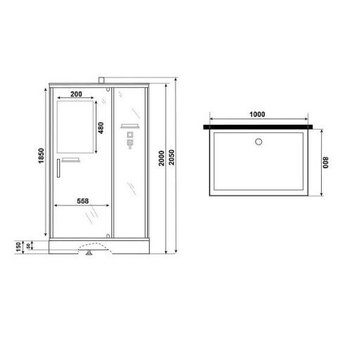 Душевая кабина NIAGARA Standart ST100/80/15Q/BK