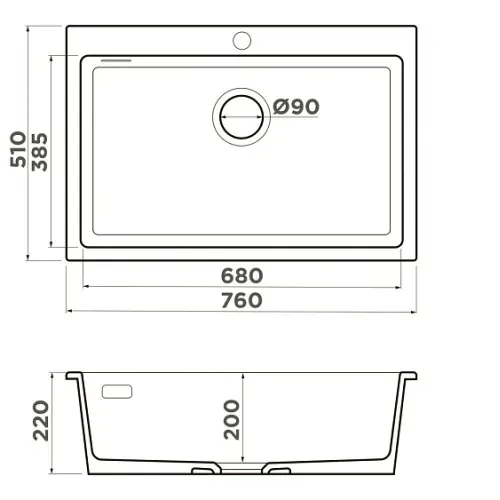 Кухонная мойка OMOIKIRI Omishima 76-BL Matt (4997484)