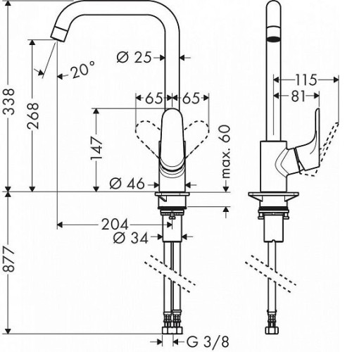 Смеситель HANSGROHE Focus E 2 31820000