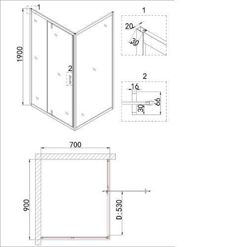 Душевое ограждение NIAGARA NG-43-9AG-A70G