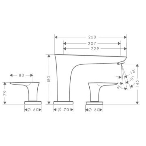 Смеситель HANSGROHE PuraVida 15448400 хром/белый