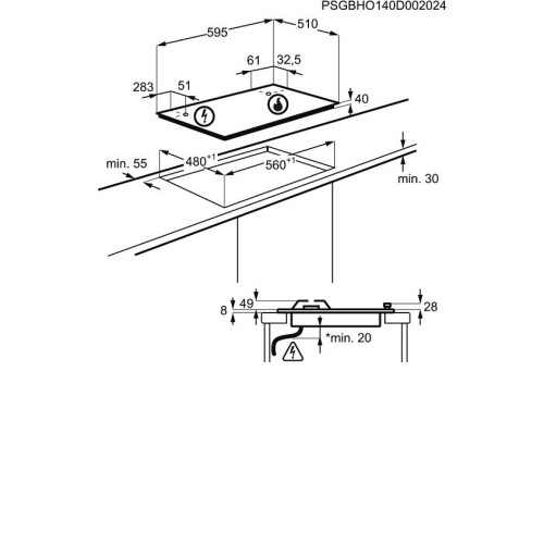 Варочная поверхность ELECTROLUX EGS 6424 K