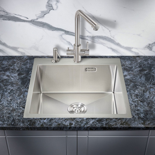 Кухонная мойка MILACIO Denia 51 Steel MC.77480 нержавеющая сталь