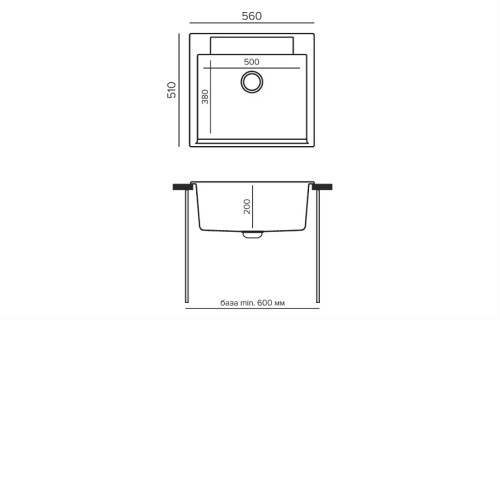 Кухонная мойка POLYGRAN Argo-560 песочный