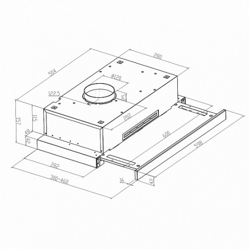 Вытяжка MEFERI SLIDEBOX60BK GLASS LIGHT