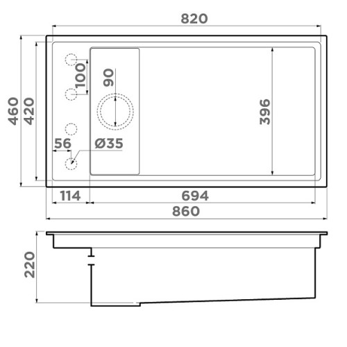 Кухонная мойка OMOIKIRI Kinaru PRO 86-U/I-GB (4997027)