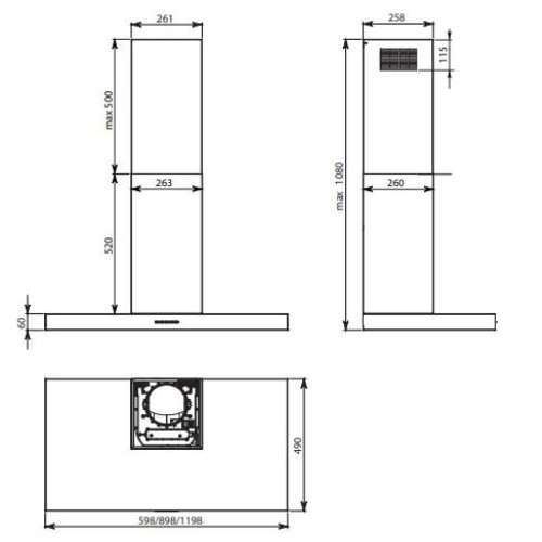 Вытяжка FALMEC Plane Steel 120 CPLN20.E0P1#491F
