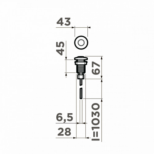 Пневматическая кнопка для измельчителя Omoikiri SW-01-IN (4996039)