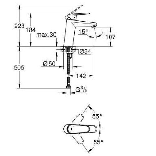 Смеситель GROHE Eurodisc Cosmopolitan 23449002