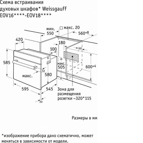 Духовой шкаф WEISSGAUFF eov 18 b