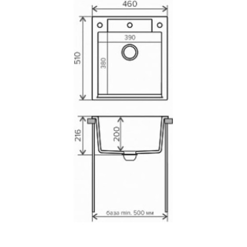 Кухонная мойка POLYGRAN Argo-460 песочный