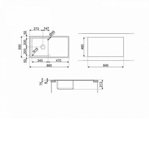 Кухонная мойка SMEG LDR861-2