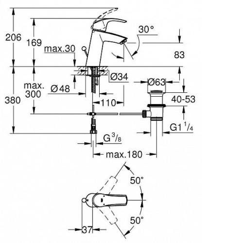 Смеситель GROHE Eurosmart 23322001