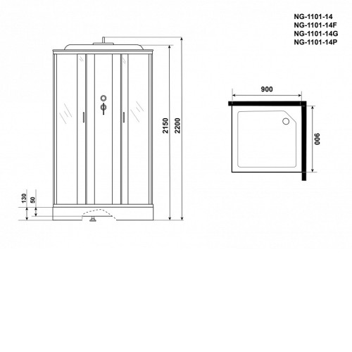Душевая кабина NIAGARA NG-1101-14F