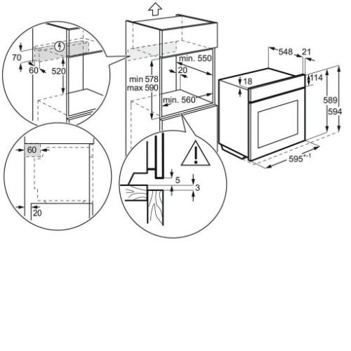 Духовой шкаф ELECTROLUX EOF3H71X