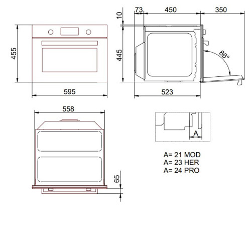 Духовой шкаф BERTAZZONI FMOD4077MTB1