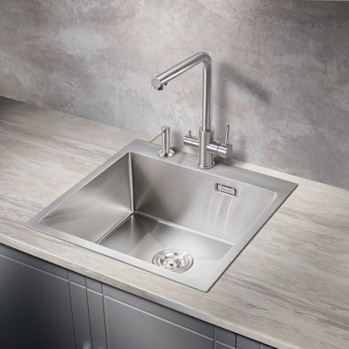 Кухонная мойка MILACIO Denia 51 Steel MC.77480 нержавеющая сталь