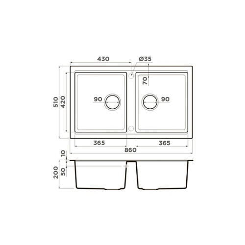 Кухонная мойка OMOIKIRI Tedori 86-2-BL (4993924)