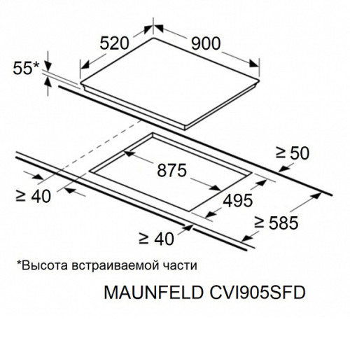 Варочная поверхность MAUNFELD CVI905SFLGR Inverter