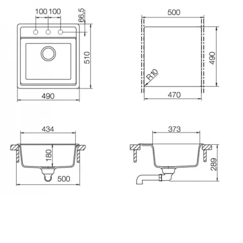 Мойка SCHOCK 700336 nemo 50 (n-100s) cristalite 490x510 оникс