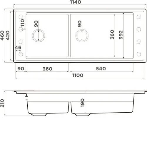 Кухонная мойка OMOIKIRI Sintesi Pro 114-2-WG (4997453)