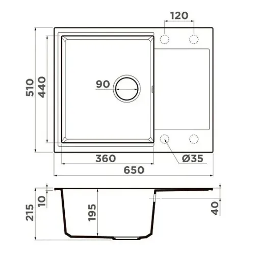 Кухонная мойка OMOIKIRI Daisen 65-WH (4997523)