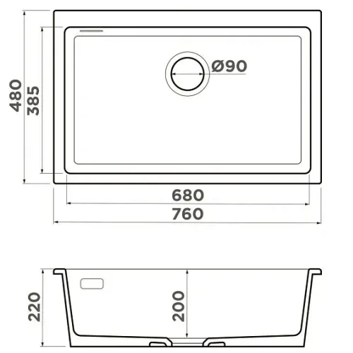 Кухонная мойка OMOIKIRI Omishima 76-U-DG Matt (4997571)