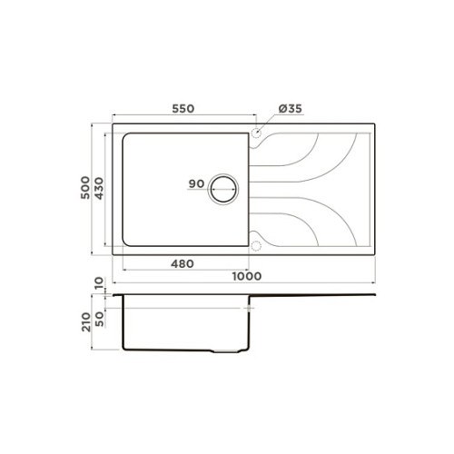 Кухонная мойка OMOIKIRI Yasugata 100-PL (4993851)
