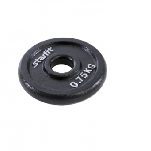 Диск чугунный Starfit BB-204 0,75 кг d=26 мм черный Диск чугунный Starfit BB-204 0,75 кг d=26 мм черный