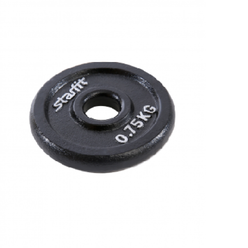 Диск чугунный Starfit BB-204 0,75 кг d=26 мм черный