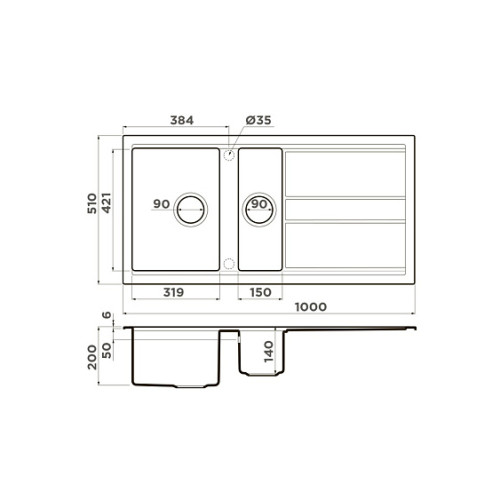 Кухонная мойка OMOIKIRI Kitagawa 100-2-GR 4993804 Leningrad grey