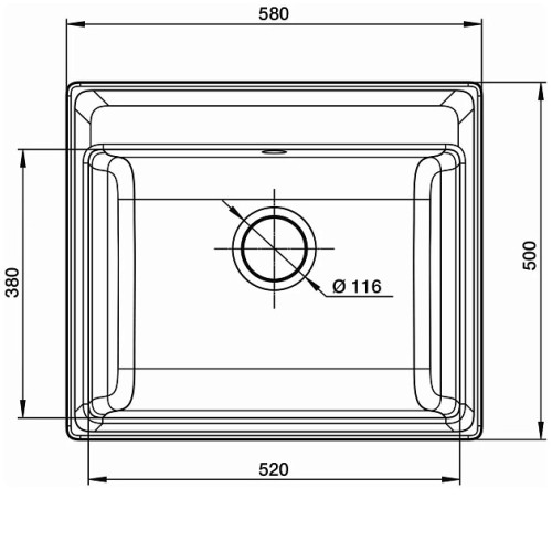 Кухонная мойка GRANFEST GF-V-580 белый
