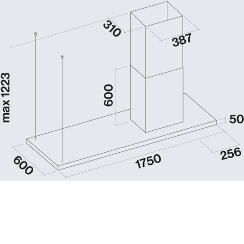 Вытяжка FALMEC LUMEN ISOLA NRS 175 DX (CLUI75.E4P2#NEUI490F)