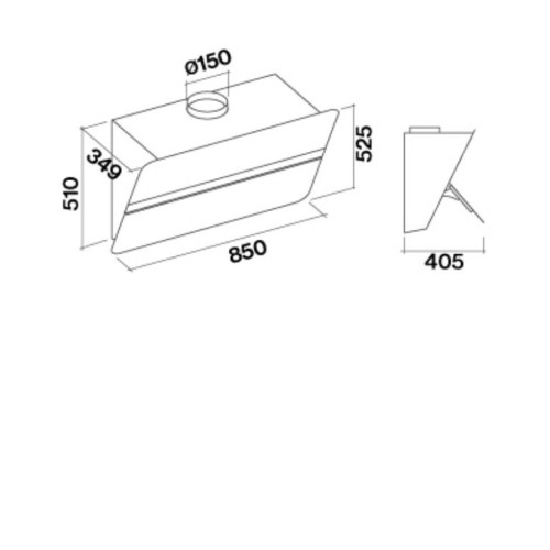 Вытяжка FALMEC Flipper 85 P.E. Cono Vetro Bianco CFPN85.E0P2#ZZZF491F
