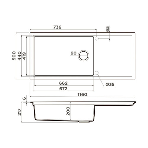 Кухонная мойка OMOIKIRI Sintesi 116-WG (4997123)