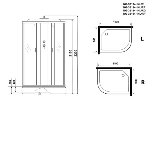 Душевая кабина NIAGARA NG-33194-14RF