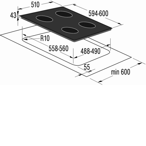 Поверхность GORENJE ecd 615 bx