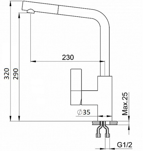 Смеситель WEISSGAUFF WG 25026