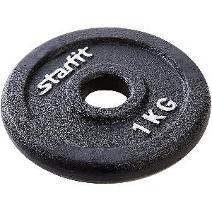 Диск чугунный Starfit BB-204 1 кг d=26 мм черный Диск чугунный Starfit BB-204 1 кг d=26 мм черный