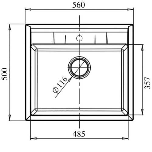 Кухонная мойка GRANFEST Quadro GF-Q561 белый