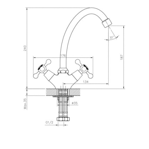 Смеситель DECOROOM DR54028 хром