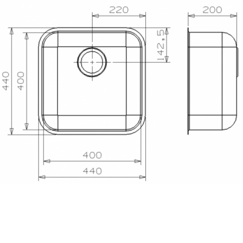 Кухонная мойка REGINOX ib 40x40 l lux