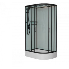 Душевая кабина FRANK F412/1L М Black средний поддон матовое стекло Душевая кабина FRANK F412/1L М Black средний поддон матовое стекло