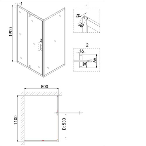 Душевое ограждение NIAGARA NG-43-11AG-A80G