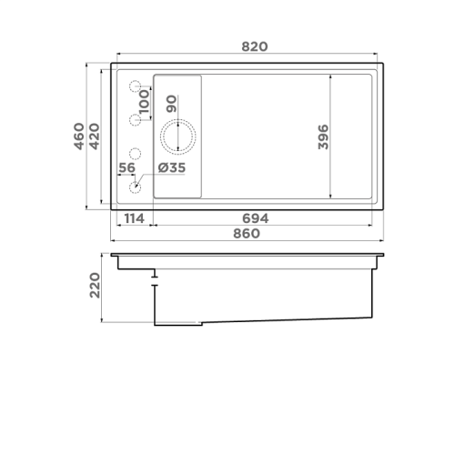 Кухонная мойка OMOIKIRI Kinaru PRO 86-U/I-WG (4993202)